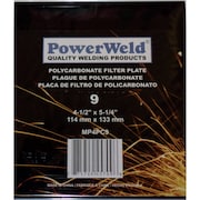 POWERWELD Polycarbonate Filter Plate, 4-1/2" x 5-1/4", Shade #9 MP4PC9